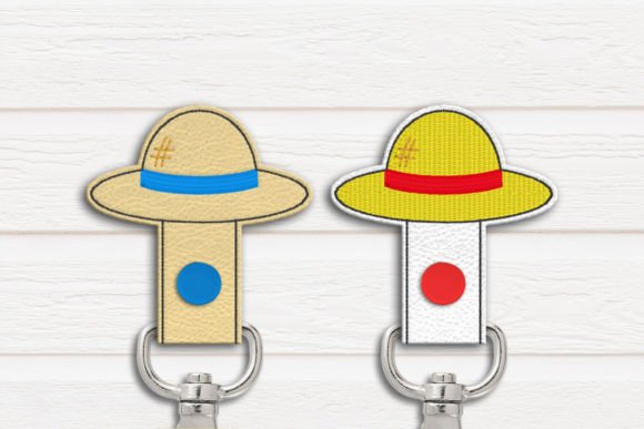 Cartoon Straw Hat ITH Key Fob Applique