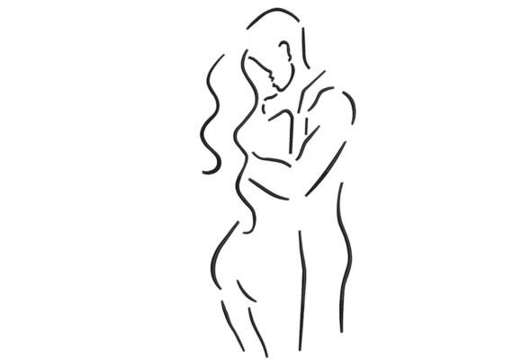 Couple Line Art Review