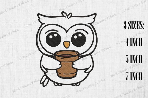 Cute Owl Loves Coffee Embroidery Design Review