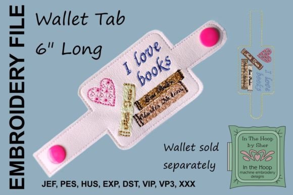I Love Books Wallet Tab Embroidery Review