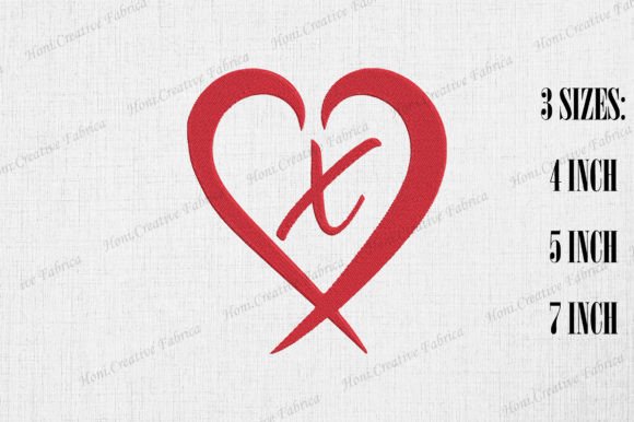 Letter X with Heart Valentine s Day